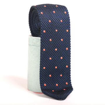 Stickerei Punkte Wolle Dreieck Skinny Custom Knit Tie